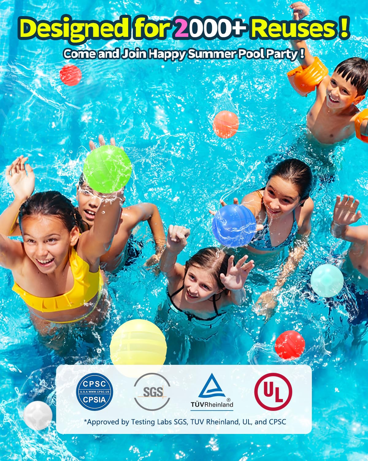 Reusable Water Balloons Unique Double Water Inlet Silicone Water Bomb Pool Toys Non-Magnetic Quick Fill Self Sealing Water Splash Balls Games for Kids 3-12 Summer Outdoor Beach Activities Gift-21 Pack