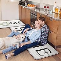 Vista 8 de KIMODE Tapete de Cocina Estilo Granja 2PCS Alfombras de Cocina Anti Fatiga Antideslizantes Impermeables Tapete de Piso de Cocina Acolchado Cómodo