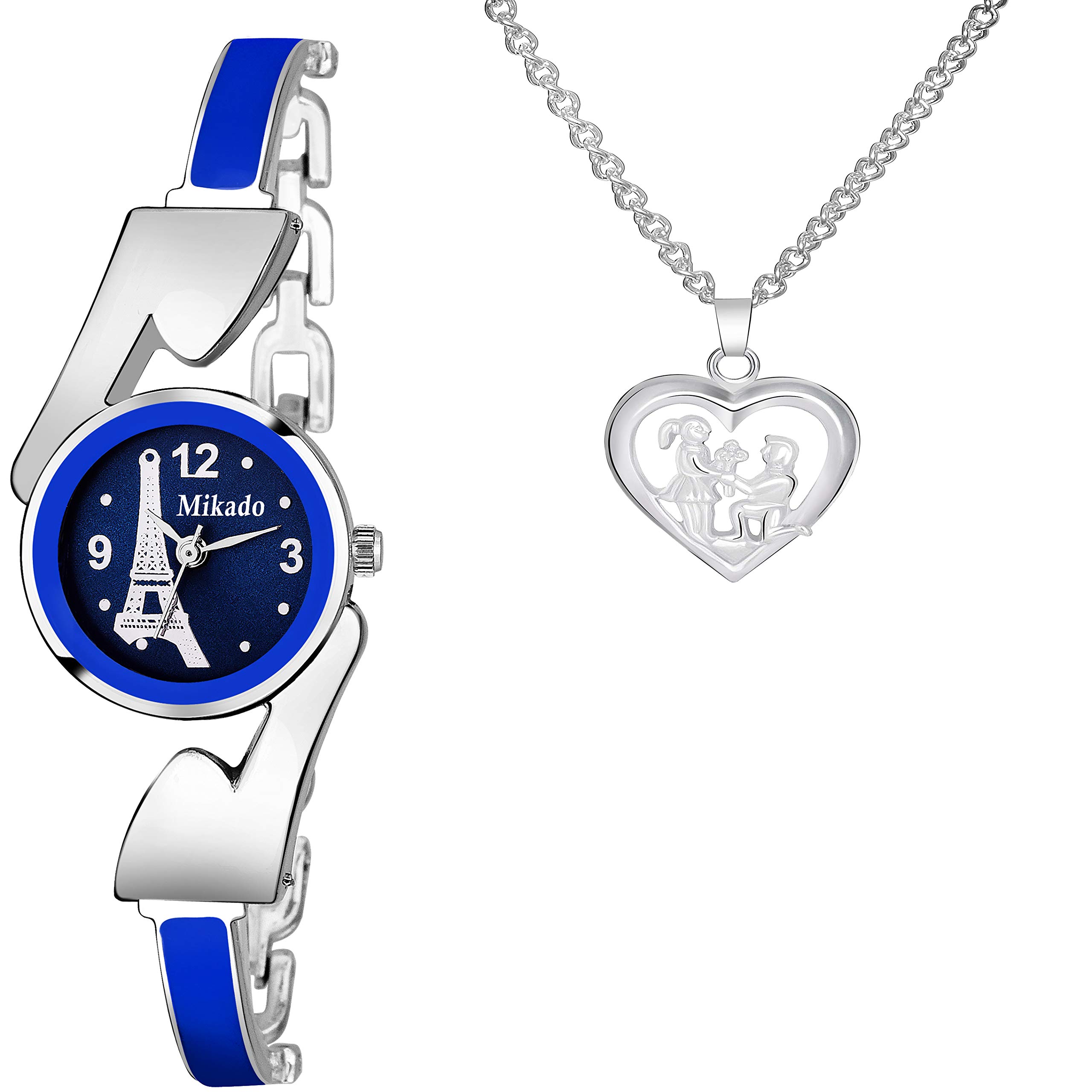 Mikado Womens Love Set Pendant and Watch Combo (Blue) (B08BJ3WRK8) Amazon Price History, Amazon Price Tracker