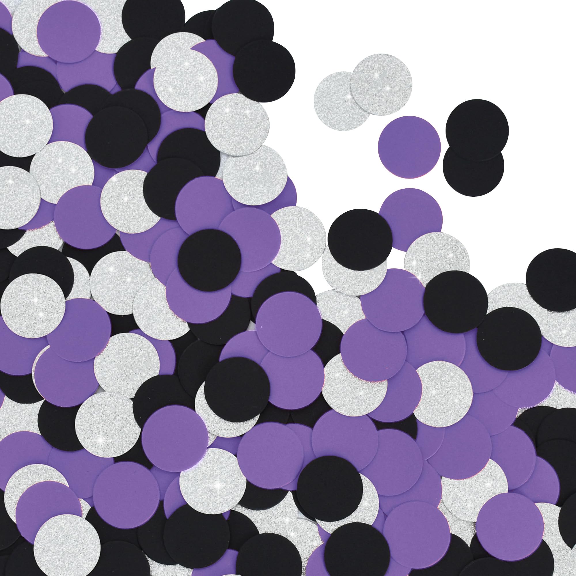 300Pcs Round Confetti Black Purple Shiny Paper Table Confetti