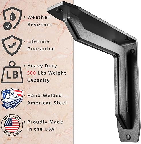 Miniatura 3 de Starby Lucca Designer Series - Soportes decorativos resistentes de servicio pesado para repisas de chimenea y encimeras. Ménsulas bellamente