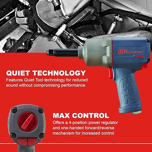 Miniatura 109 de Ingersoll Rand 2235TIMAX-O Llave de impacto neumática de 1/2 pulgada, torque de 1350 ft-lb, caja de martillo de titanio, retenedor de anillo