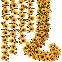 8FT Sunflower Garland Summer Garland Yellow Flower Garland Hanging Vines