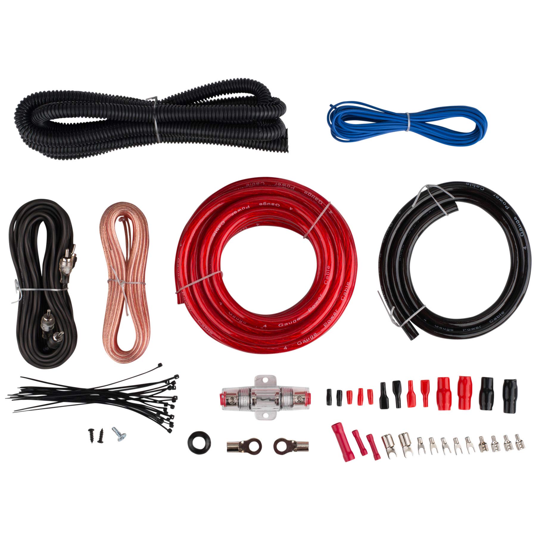 Audtek Electronics AWK4 4 AWG Amplifier Install Wiring Kit with Interconnects 2400W