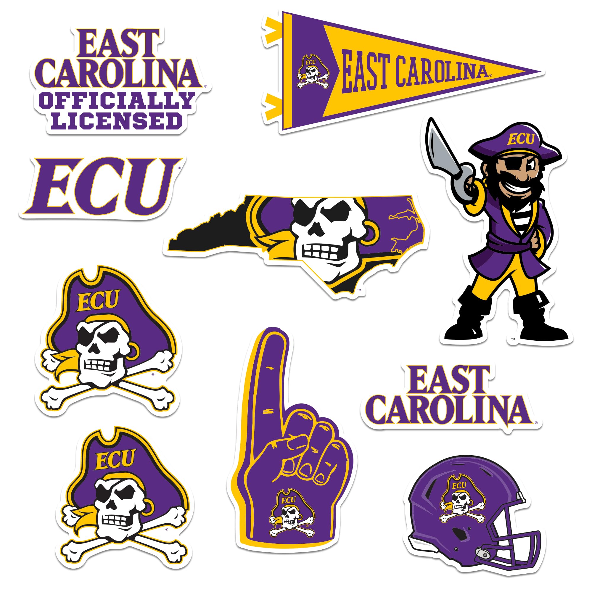 East Carolina University 9ct Vinyl L Deluxe, Indoor/Outdoor, Set of 9