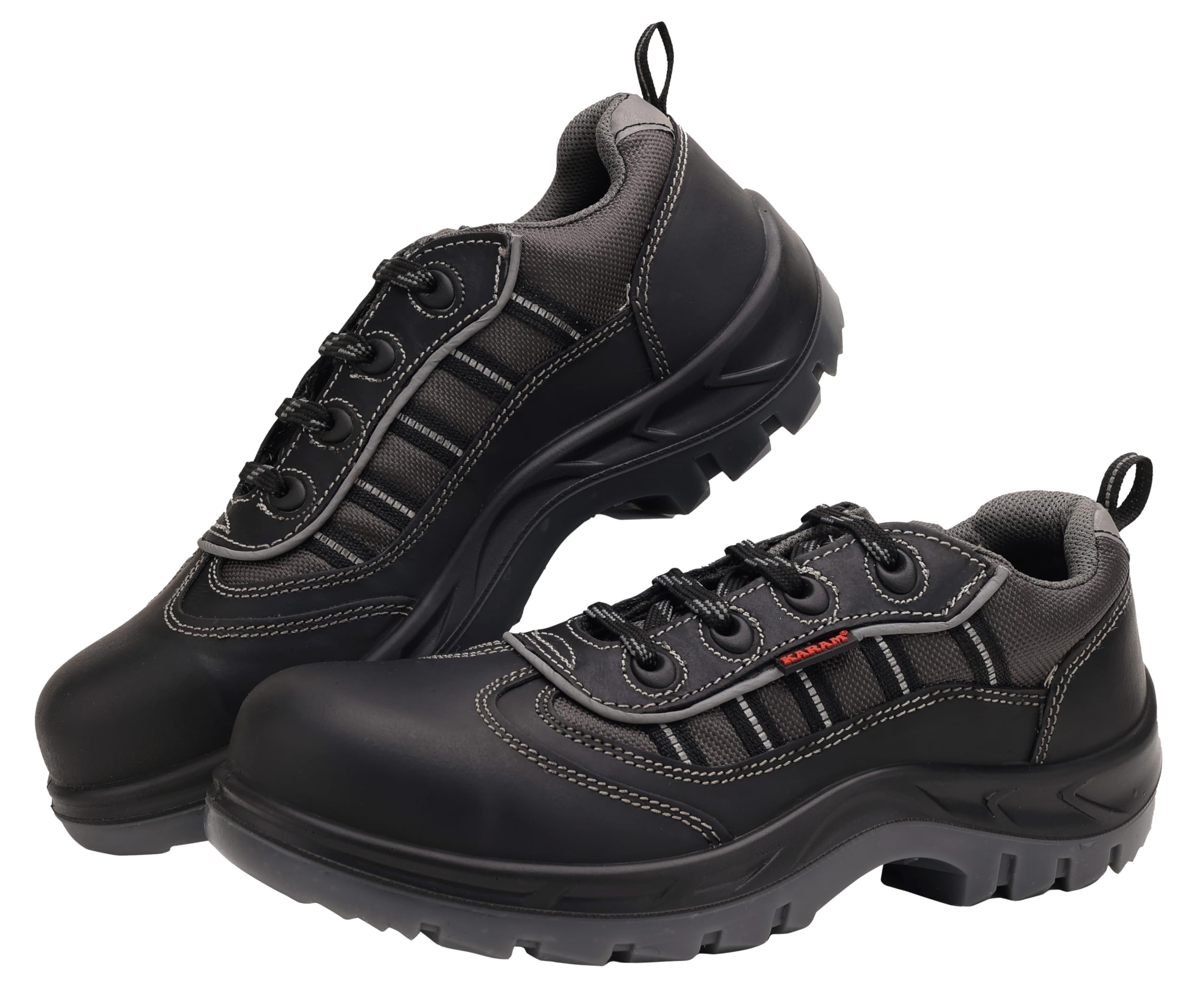 Karam FS62 Buff Black Leather Safety Shoes for Men | Steel Toe | Double Density TPU Sole | Antistatic, Antislip, Oil & Heat Resistant | Size-08 (B07YZC65Q8) Amazon Price History, Amazon Price Tracker
