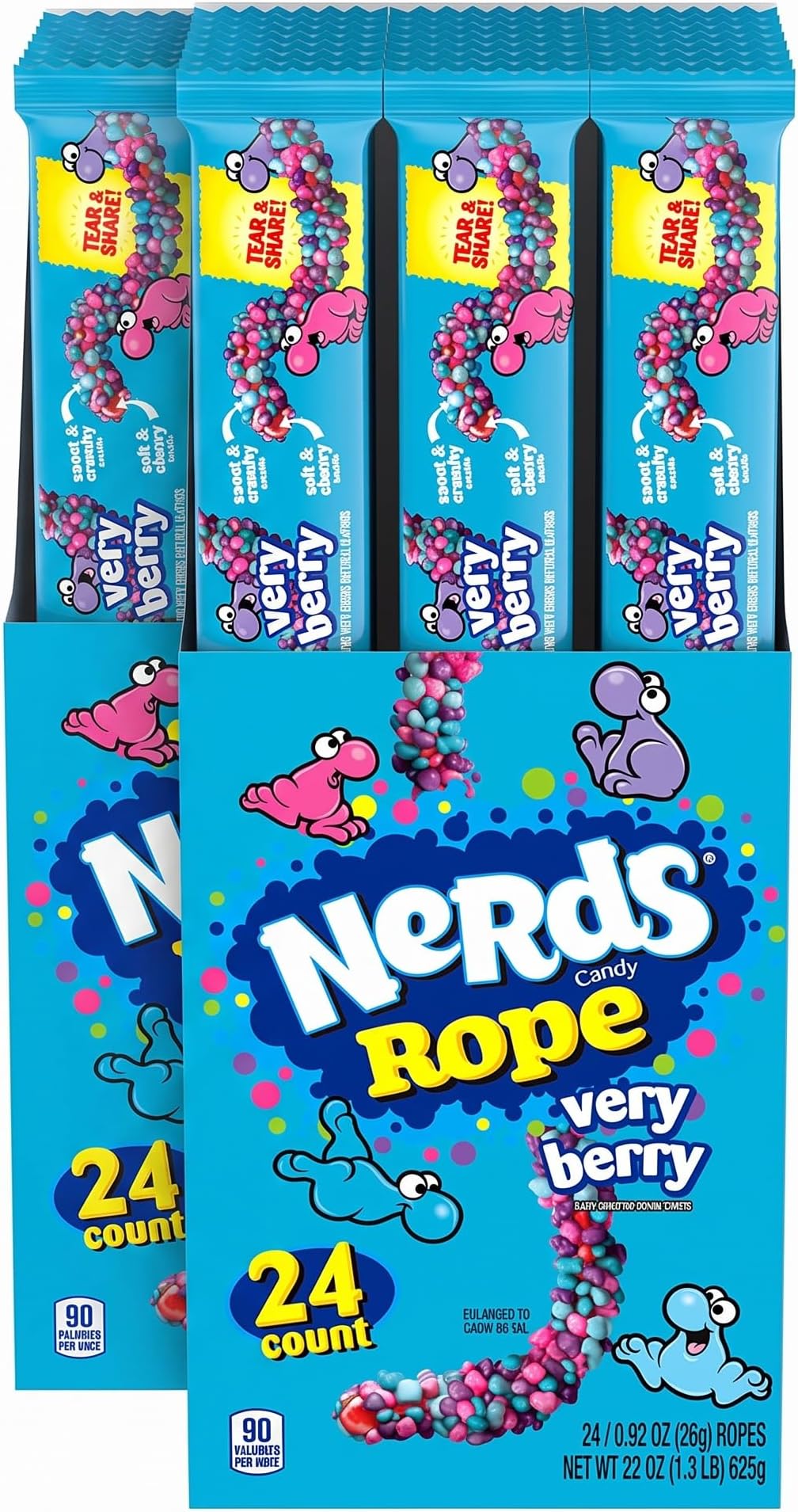 Rope Candy, Very Berry, 0.92 Ounce Ropes 24 Count (Pack of 2)