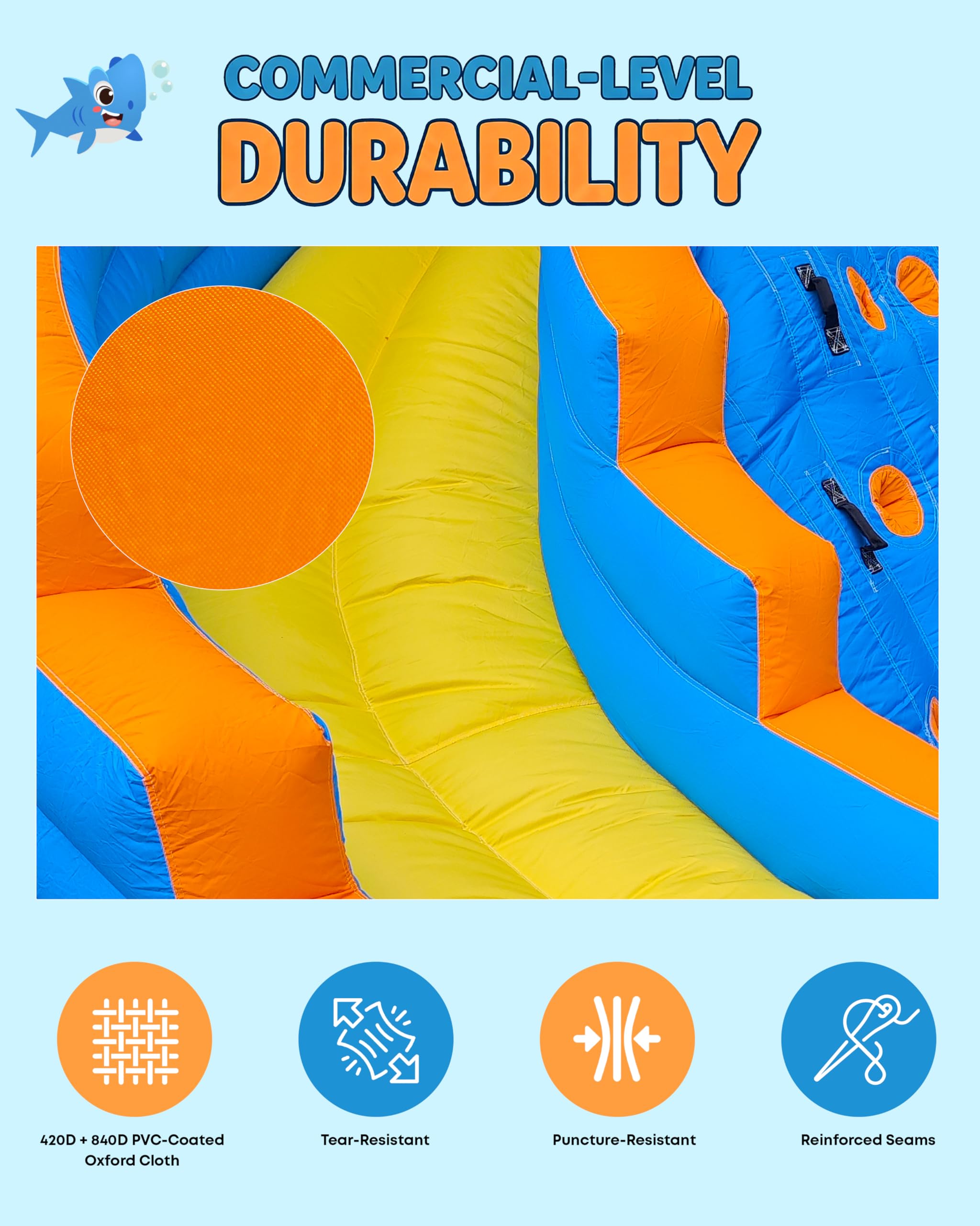 Parque acuático inflable para niños, tobogán de doble carril al aire libre de 4 m con piscina de salpicaduras, pared de escalada, cañones de agua y soplador de 680 W, juego en el patio trasero para