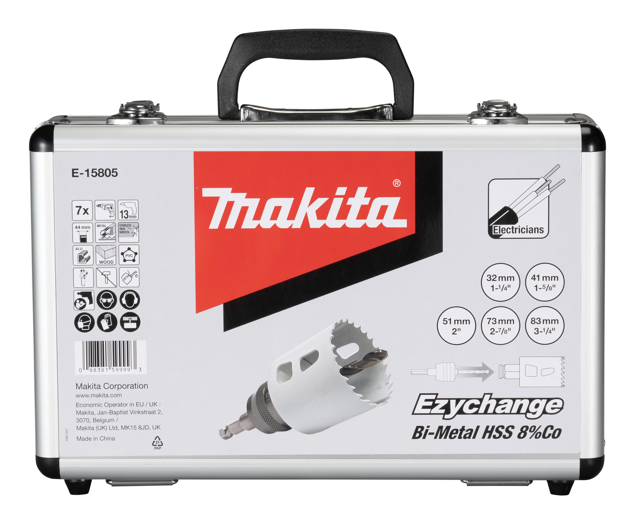 Makita E-15805 Set 7 Seghe A Tazza Ø 32-83mm EZYCHANGE BiM Universale Valigetta