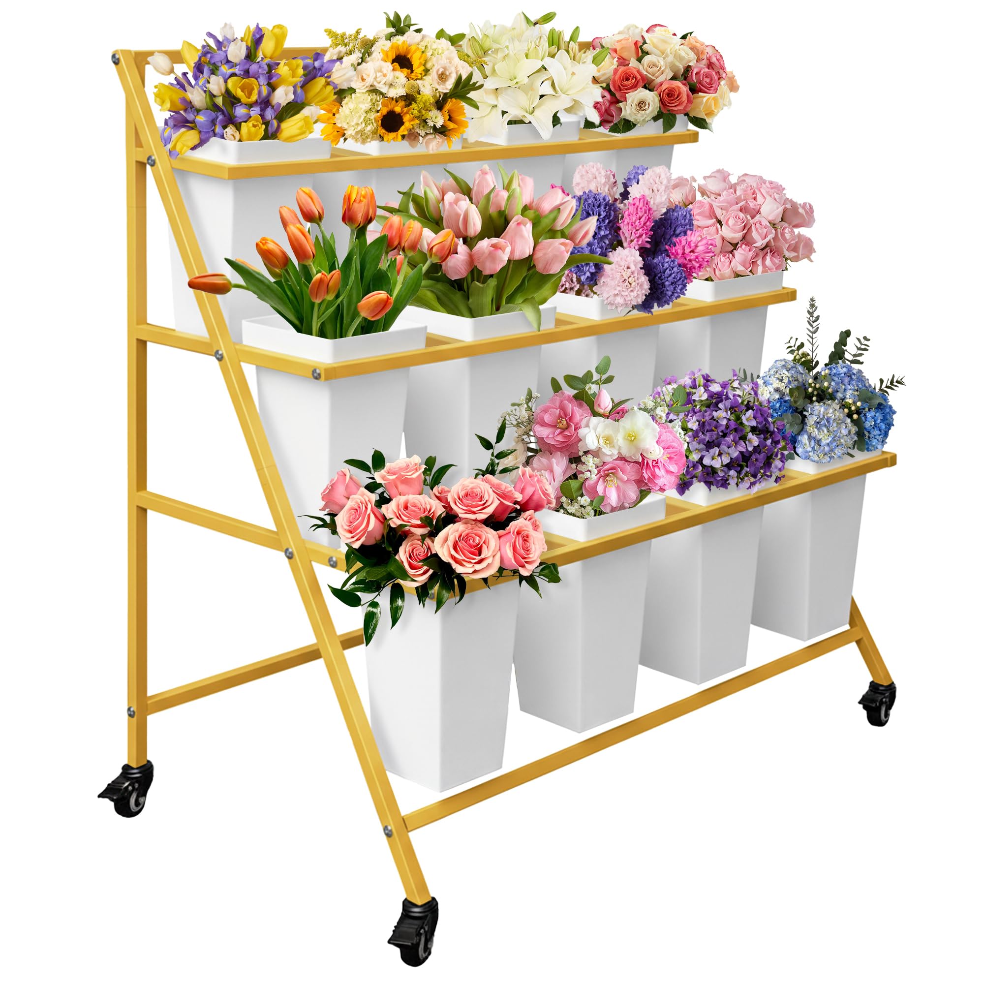 Amazon.com: PROLEE Flower Display Stand with 12 Buckets, Flower