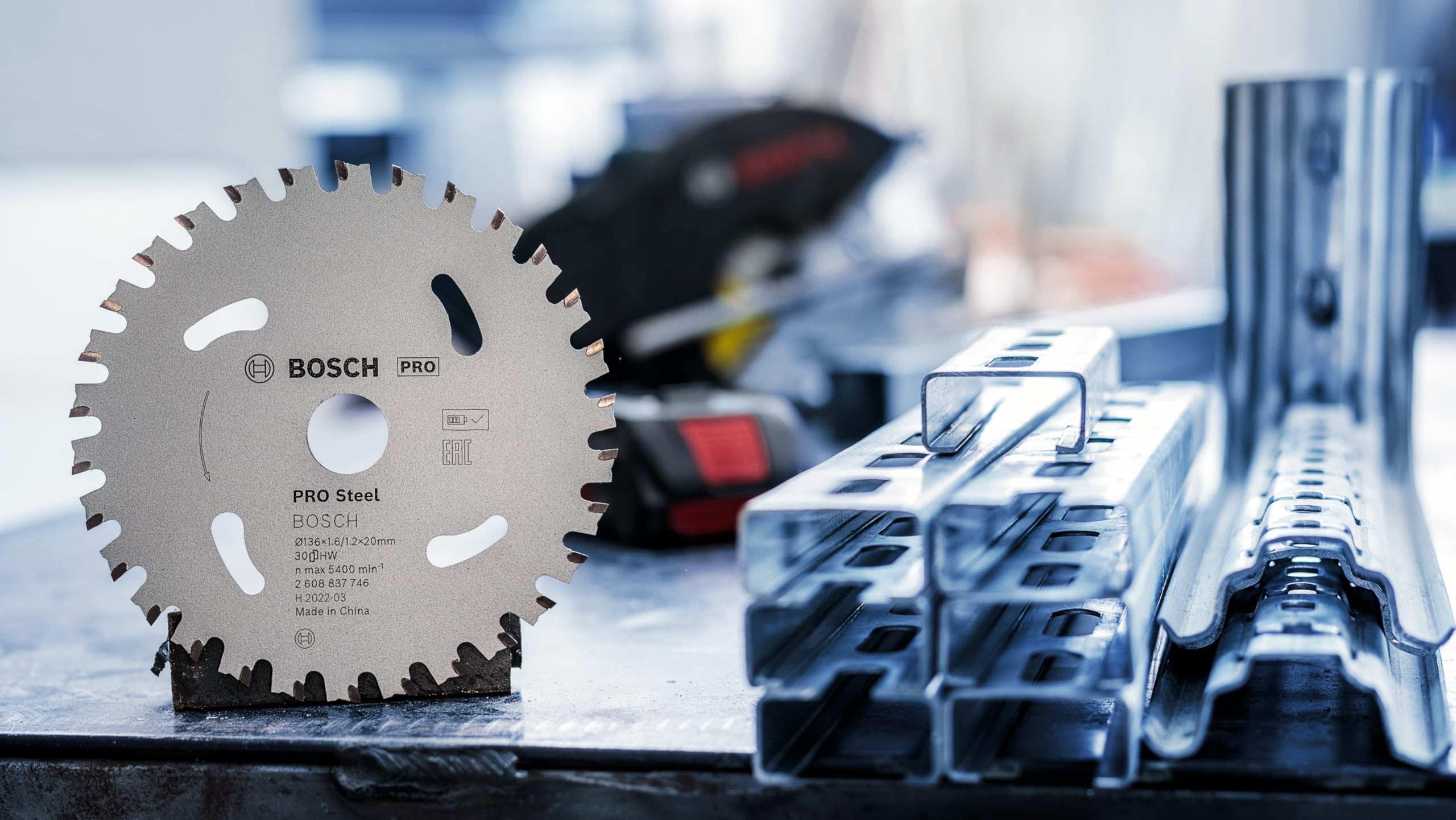 Bosch 1 lama per sega circolare Pro Steel cordless per seghe a secco a mano (per acciaio, diametro mm, accessori professionali sega circolare a batteria)