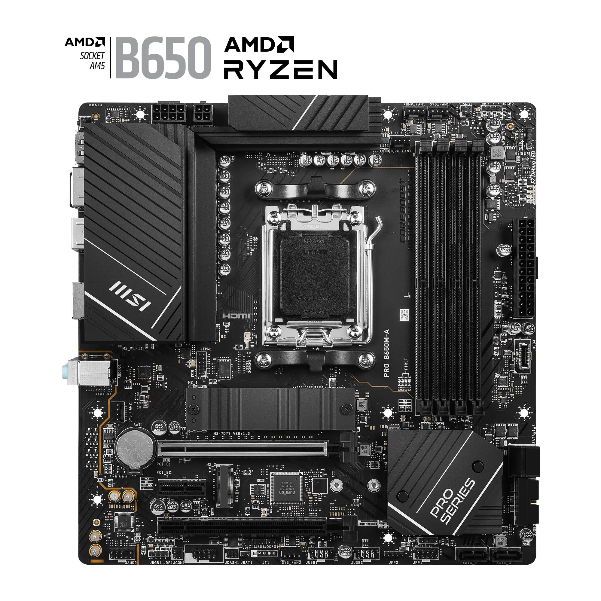 Amazon.com: MSI PRO B650M-A WiFi V1 Motherboard, Micro-ATX