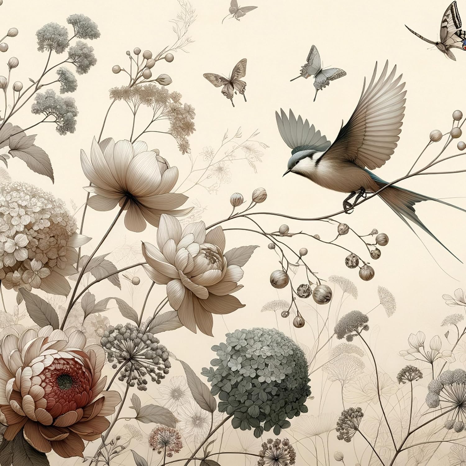 Pale Blossom Decoupage Paper for Furniture (A3)