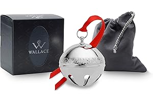 Wallace 2019 Silver Sleigh Bell Christmas Ornament, 49th Edition