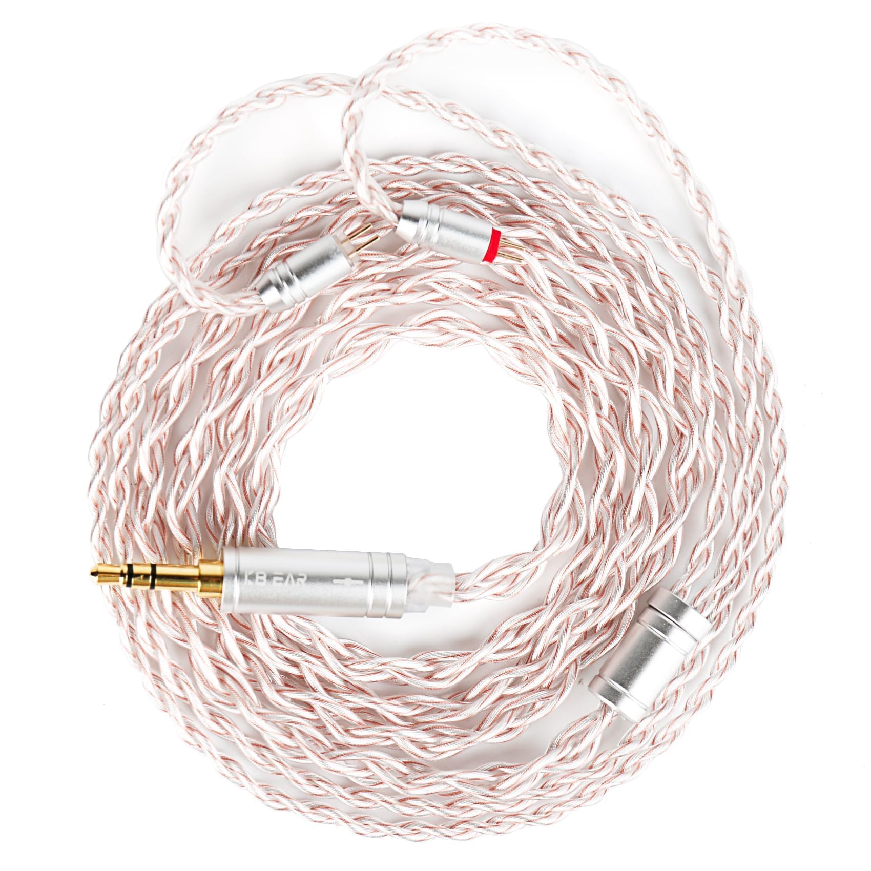2 Pin IEM Cable 3.5MM, KBEAR FunMusic 4ft/1.2m 4-Strand OFC Silver Plated Headphone Extension, in Ear Monitor Cable for Audiophile for Truthear Hexa/HOLA/Zero, Moondrop Blessing/Aria/Stellaris-image-45