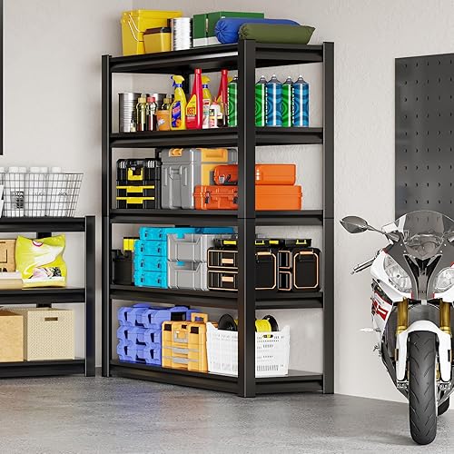 Vista 9 de Estantería de almacenamiento de 36" de ancho, 2500LBS, estanterías de garaje resistentes, estanterías ajustables de 5 niveles, estante