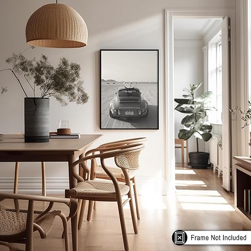 Miniatura 5 de Poster Master Póster clásico para automóvil, impresión de auto en el desierto, arte de automóvil, arte de transporte, arte en blanco y negro, arte