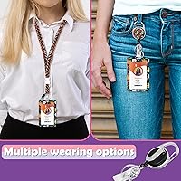 Vista 2 de Soporte para tarjetas de identificación con cordón, soporte retráctil para tarjetas de identificación, correa desmontable para el cuello con carrete