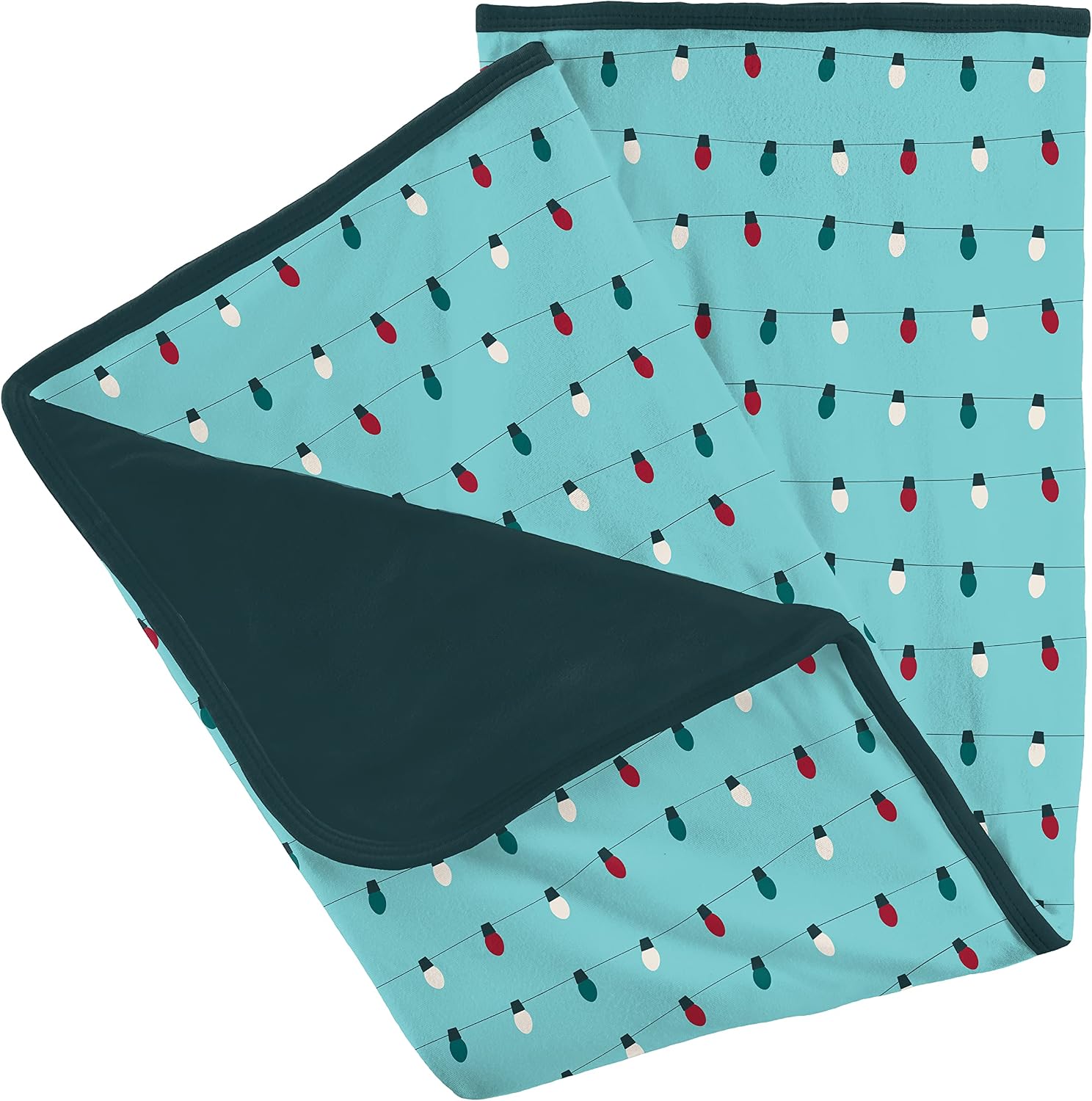 KicKee Pants Print Stroller Blanket, Supreme Softness for an Ultimate Baby Blanket, Viscose from Bamboo Fabric, Comfortable Security Blanket (Iceberg Holiday Lights - One Size)