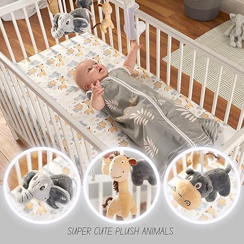 Miniatura 3 de Móvil musical para cuna de bebé, con temática de safari de animales de selva para cuna, chupete de bebé, juguetes para bebés, juguetes para cuna,