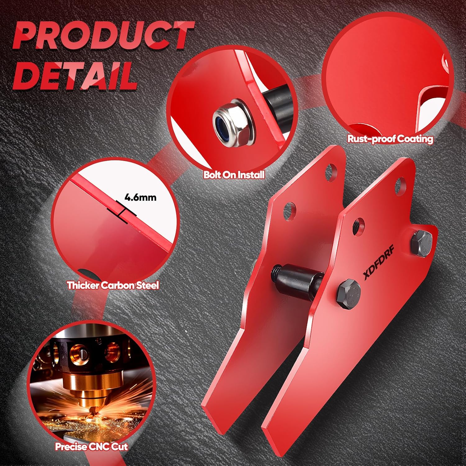 Red UTV Ranger Lift Kit, 3" Ranger Front and Rear Bracket Lift Kit Fit for 2013-2022 Polaris Ranger Fullsize 570/XP 570/XP 900/XP 1000/1000 Diesel