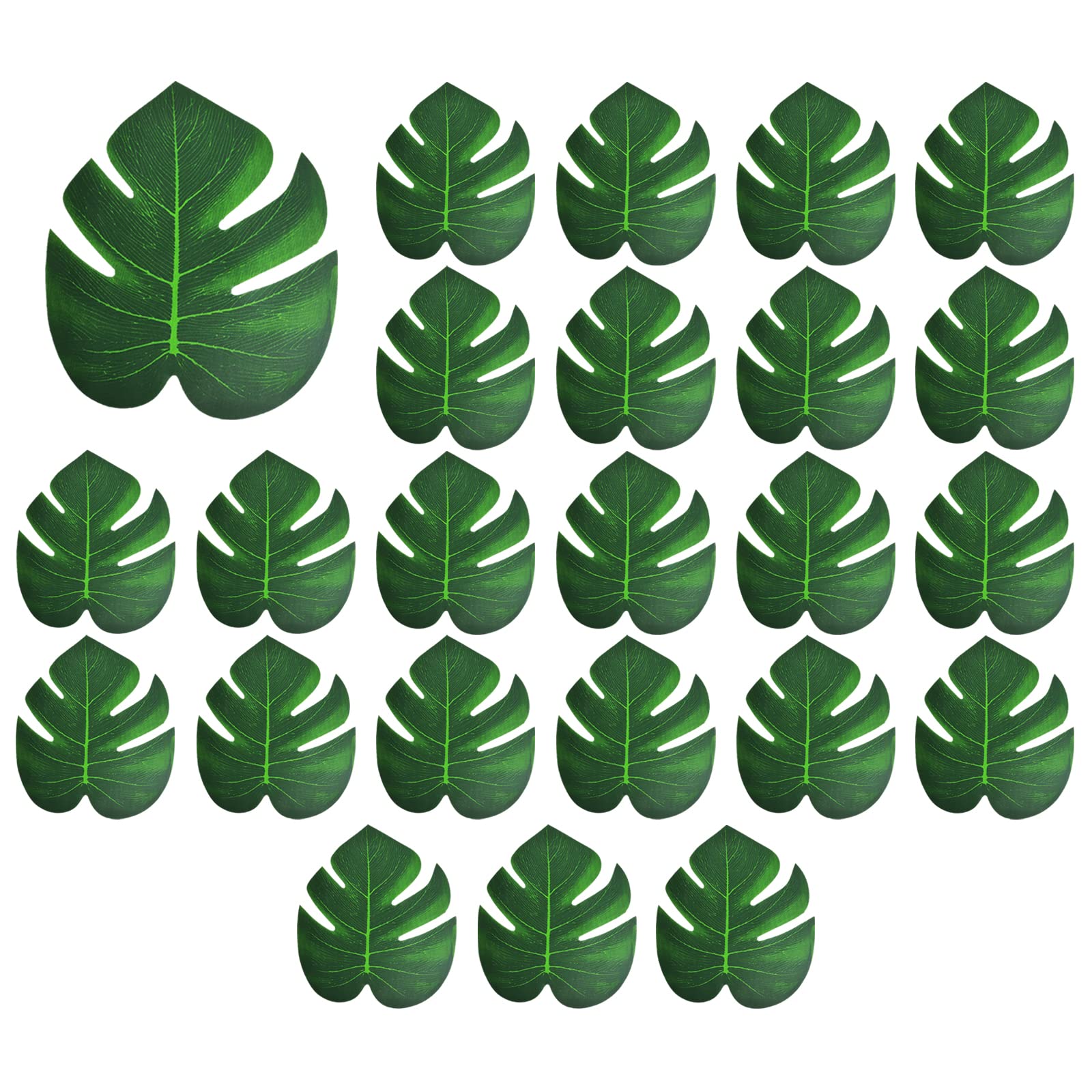 NA 24 Pcs Lifelike Artificial Palm Leaves Fake Jungle Leaves Simulation Monstera Leaves for Party Decoration Home Decoration
