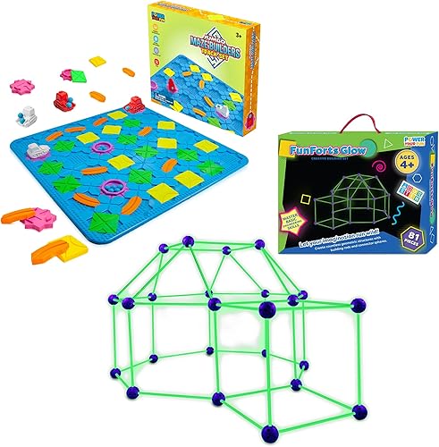 Miniatura 1 de Power Your Fun Jumbo Maze Builder Track Set de 46 piezas lógico constructor de caminos juego de mesa y divertido fuerte brillante Kit de