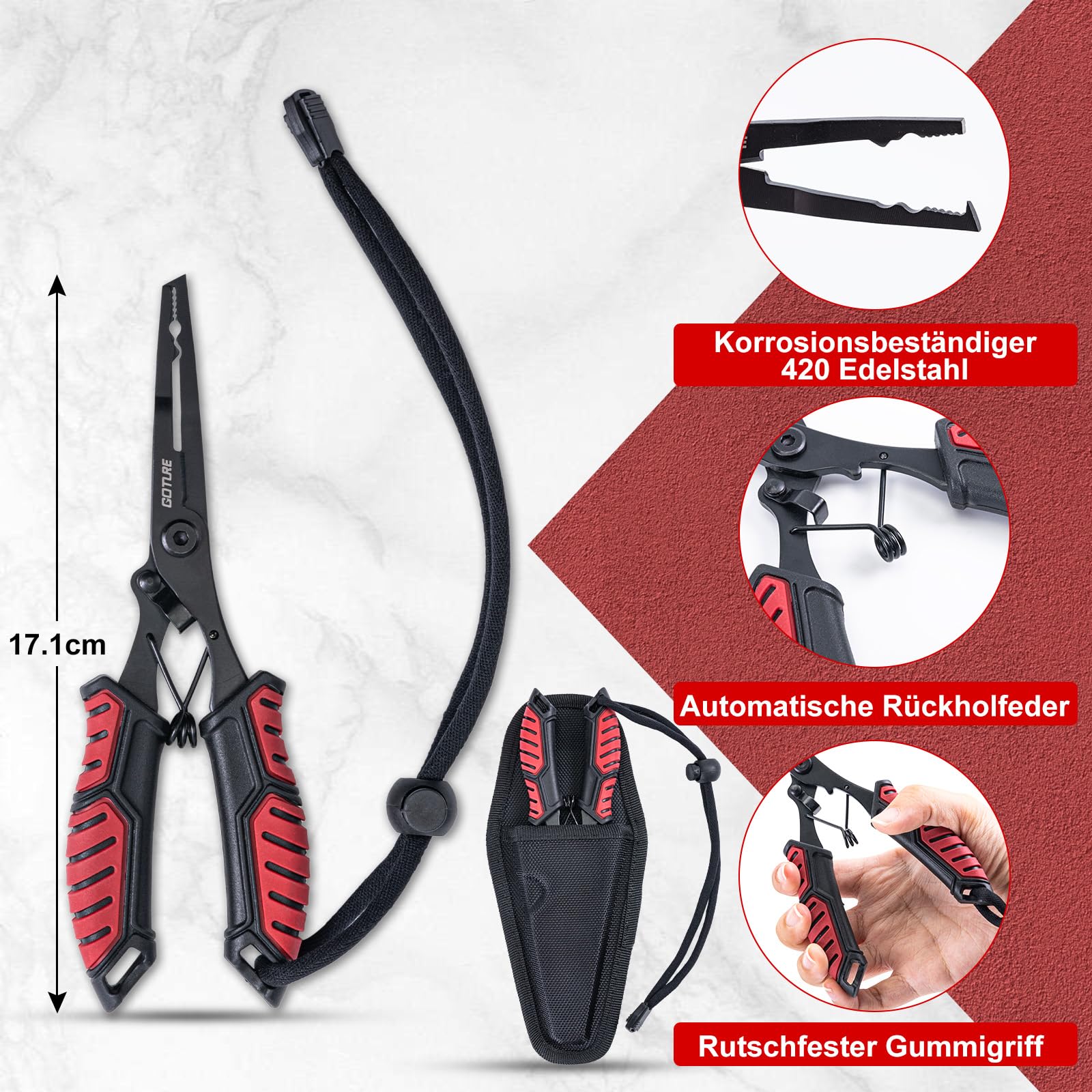 Goture Fischmesser set, Angelmesser set, Filetiermesser Fisch, Filetier-Angelset, Angelmesser mit Scheide, Schärfer, Filetiermesser, Messerset, Angelausrüstung, Grillmesser, Angelgeschenke für Männer