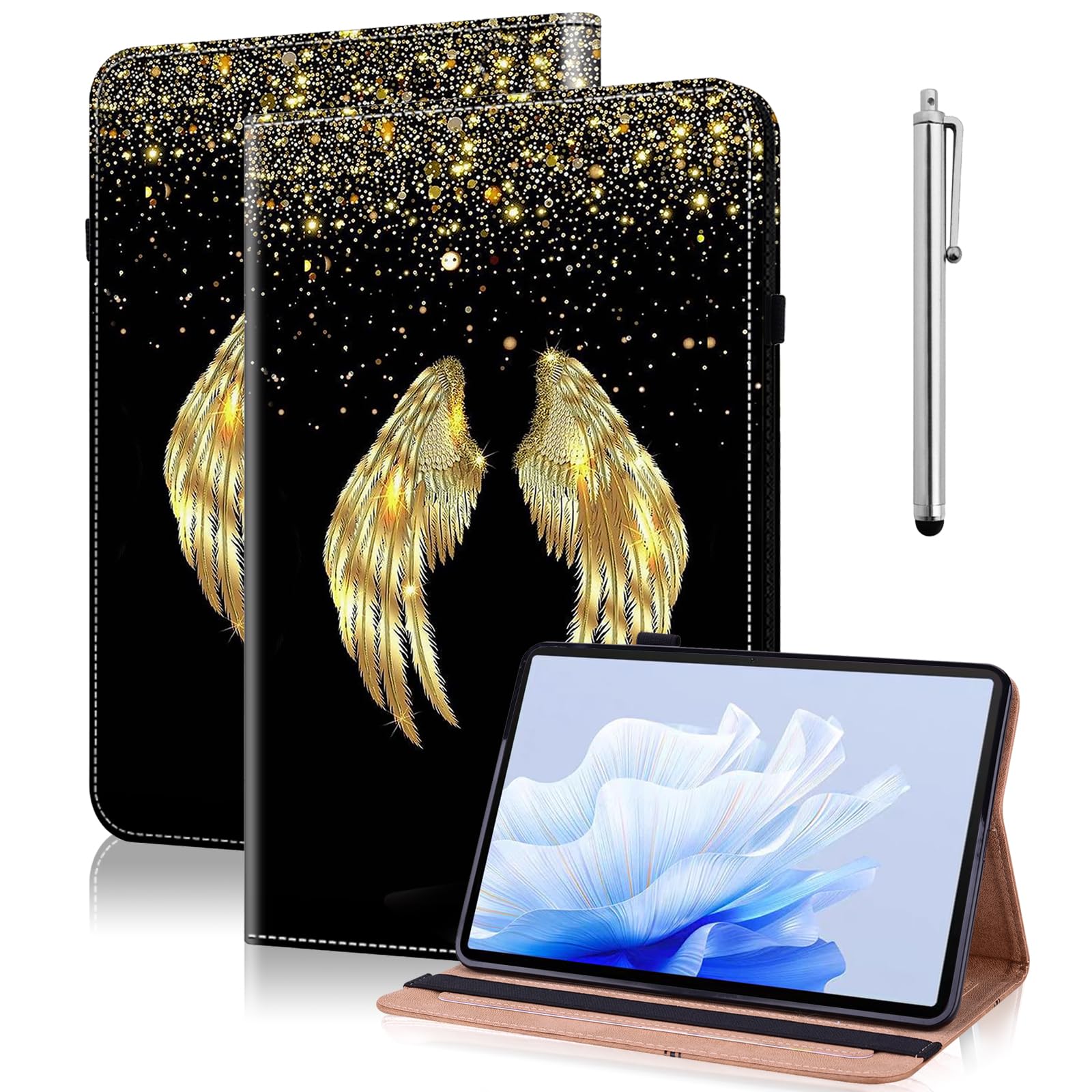 TUOLISG Hülle Für IPad 11. Gen (2025) & 10. Gen (2022) – Ultra-dünn, PU-Leder, Mit Stifthalter & Auto Sleep/Wake, Lila Lotus