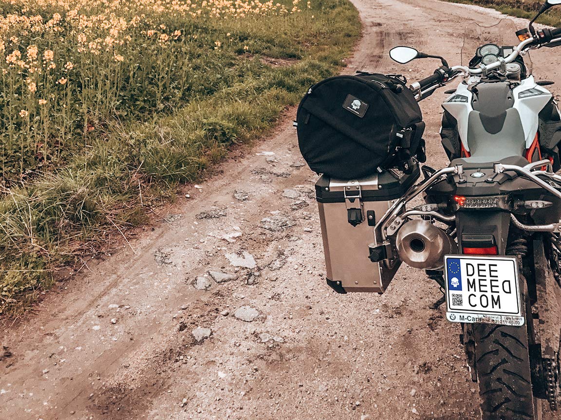 Tube Motorrad-Reisegepäck,Hecktasche aus wasserdichtem Cordura, 24 Liter Fassungsvermögen, Motorradsitz/Gepäckträger/Sissy Bar Tasche (Cordura, M (24 Liter))