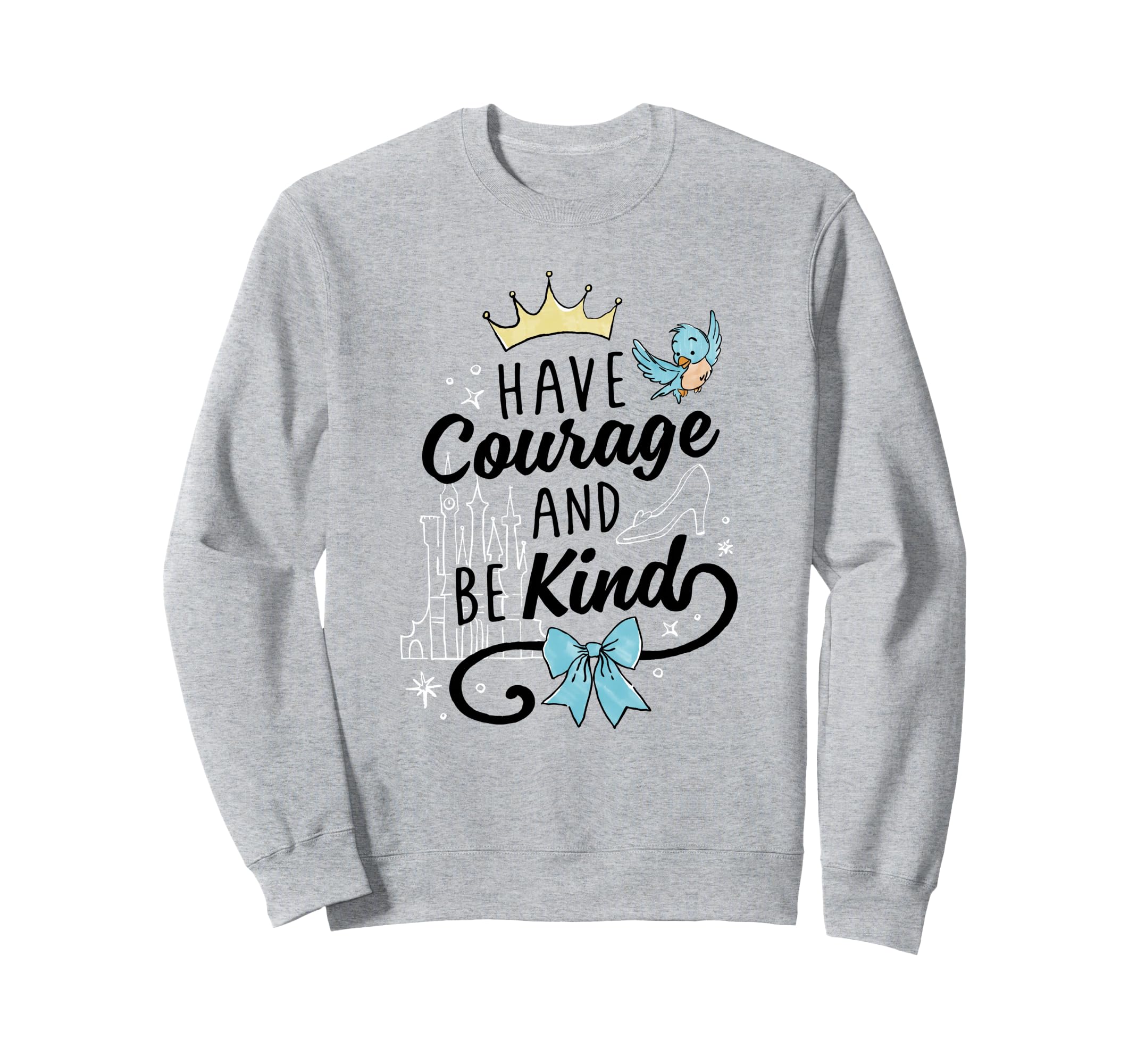 Sweatshirt Cendrillon Disney Have Courage text imprimé coton gris - 2