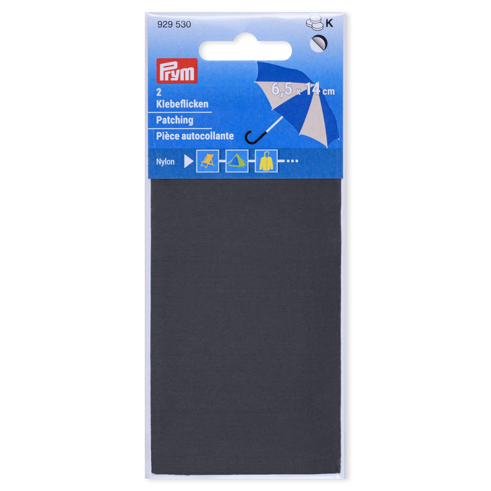 Prym 929530 Adhesive Patches Nylon Pack of 2 6.5 x 14 cm Anthracite