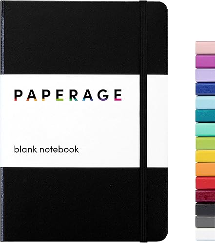 Miniatura 1 de PAPERAGE Cuaderno de diario en blanco dorado metálico 160 páginas mediano de 57 x 8 pulgadas papel grueso de 100 GSM tapa dura edición limitada