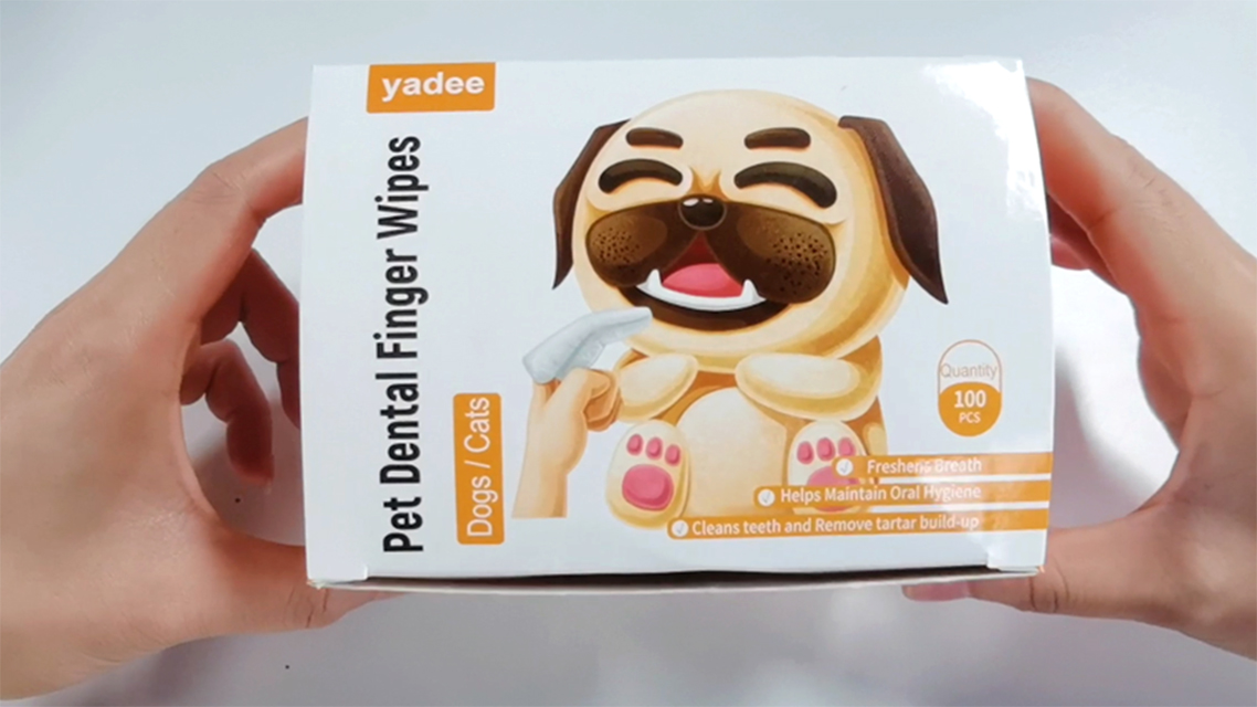 yadee Dog Teeth Cleaning Finger Wipes, 100Pcs Dog Dental Care Wipes for Cats and Dogs, Pet Oral Cleansing Presoaked⊠- Image 7
