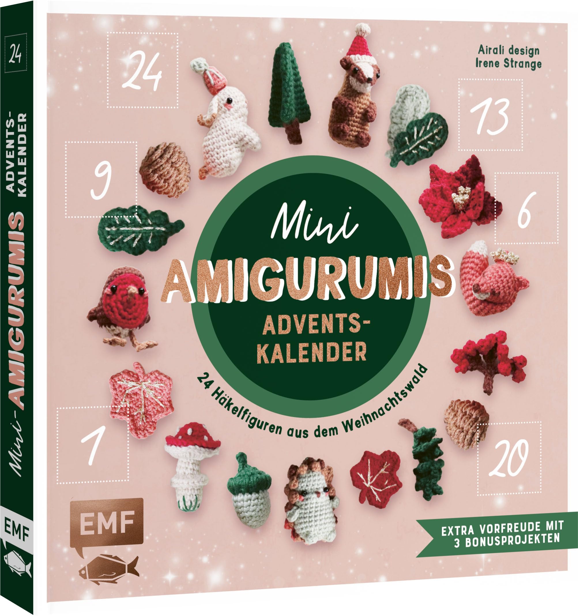 Mini-Amigurumis Adventskalender - Weihnachten im Wald: 24 süße Waldtiere und mehr häkeln | Mit 3 Bonusprojekten | Adventskalender-Häkelbuch mit perforierten Seiten zum Auftrennen