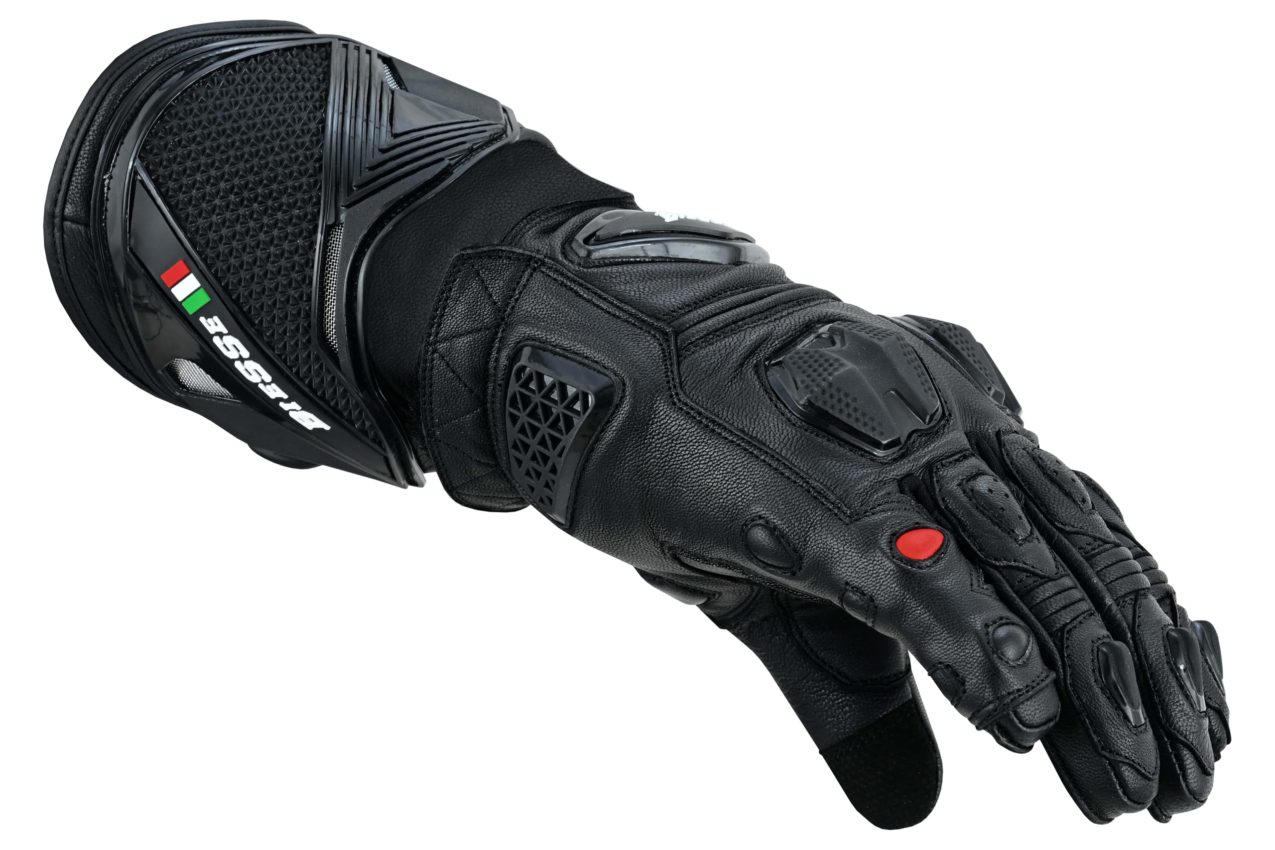 BI ESSE Guanti Da Moto Pista in pelle Professionale per Con Protezioni
