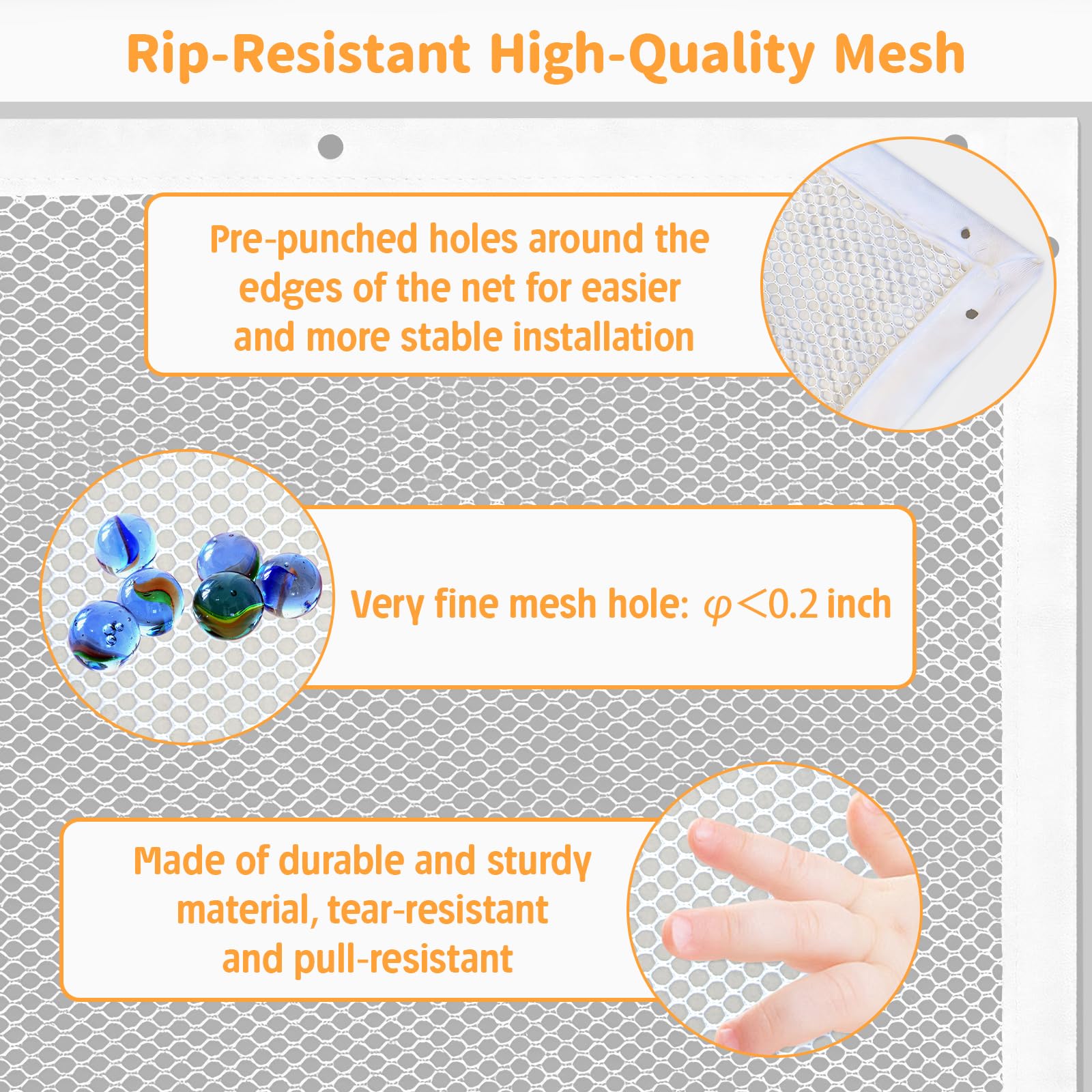 Banister Guard for Baby 300cmLx 90cm H, Premium Balcony Netting for Pets Child Safety Net - Image 4