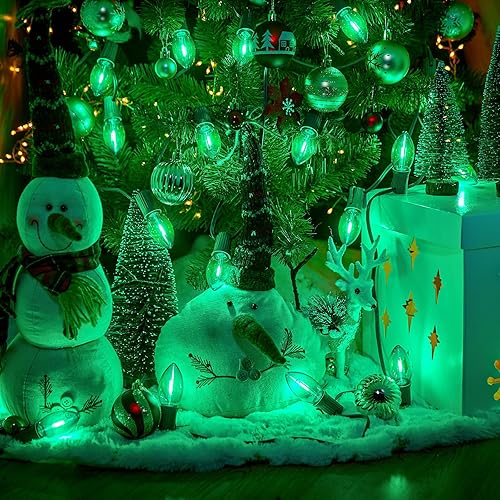 Miniatura 10 de Brightown Paquete de 25 bombillas LED C9 de Navidad, bombillas LED C9 inastillables de colores para cadena de luces de Navidad, base intermedia E17,