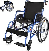 Vista 13 de Sillas de ruedas para adultos, WHLICKS 2025 Silla de ruedas de transporte premium cómoda, ligera y plegable, 25 lb Silla de transferencia portátil