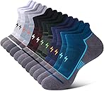 Cirorld Mens Ankle Running Socks, Athletic Cushioned Low Cut Moisture Wicking Cotton Short Sports Socks, 6 Pairs