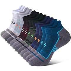 Mens Ankle Running Socks Athletic Cushioned Low Cut Moisture Wicking Cotton Short Sports Socks 6 Pairs