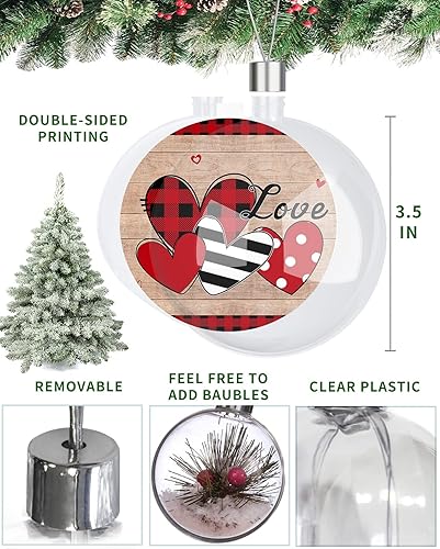 Miniatura 7 de Adornos de Navidad para colgar en el árbol bolas de San Valentín adornos de Navidad inastillables para árbol de Navidad decoración de fiestas