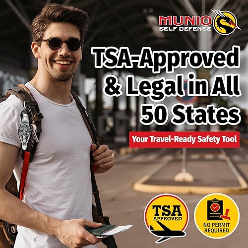 Miniatura 4 de MUNIO Self Defense Keychain – Stylish, Portable Safety Tool for Women & Men – Non-Lethal, TSA Approved, Made in USA cruz