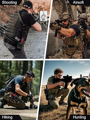 Miniatura 6 de OneTigris Gun Holster Right Handed Nylon Pistol Holster for Most Compact Medium Full Size Pistol 19111719202145 M&P Shield 9mm with Under Barrel