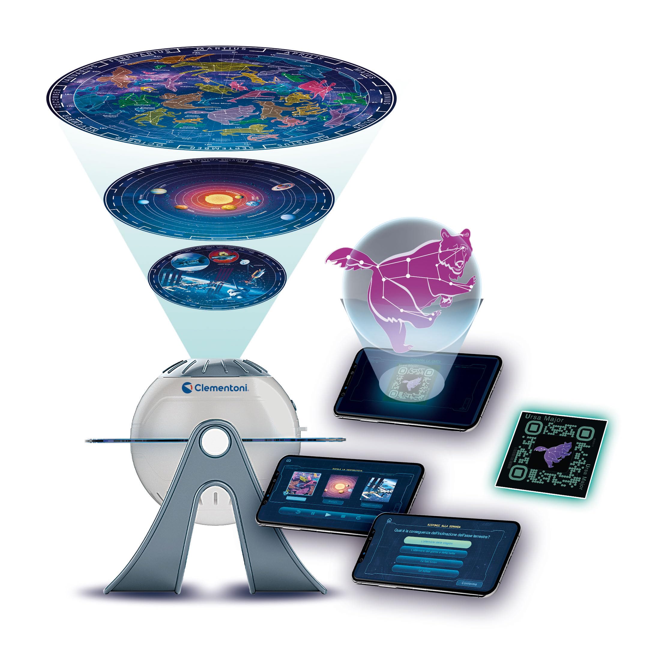 Projecteur D'étoiles Clementoni - Avec App AR Et Exploration Spatiale - Veilleuse - Pour Enfants 8 Ans Et Plus