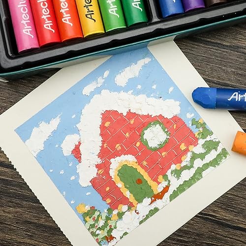 Miniatura 9 de Artecho Juego de 72 colores pasteles al óleo suaves para pintura artística, dibujo, mezcla, crayones al óleo, suministros de arte para artistas,