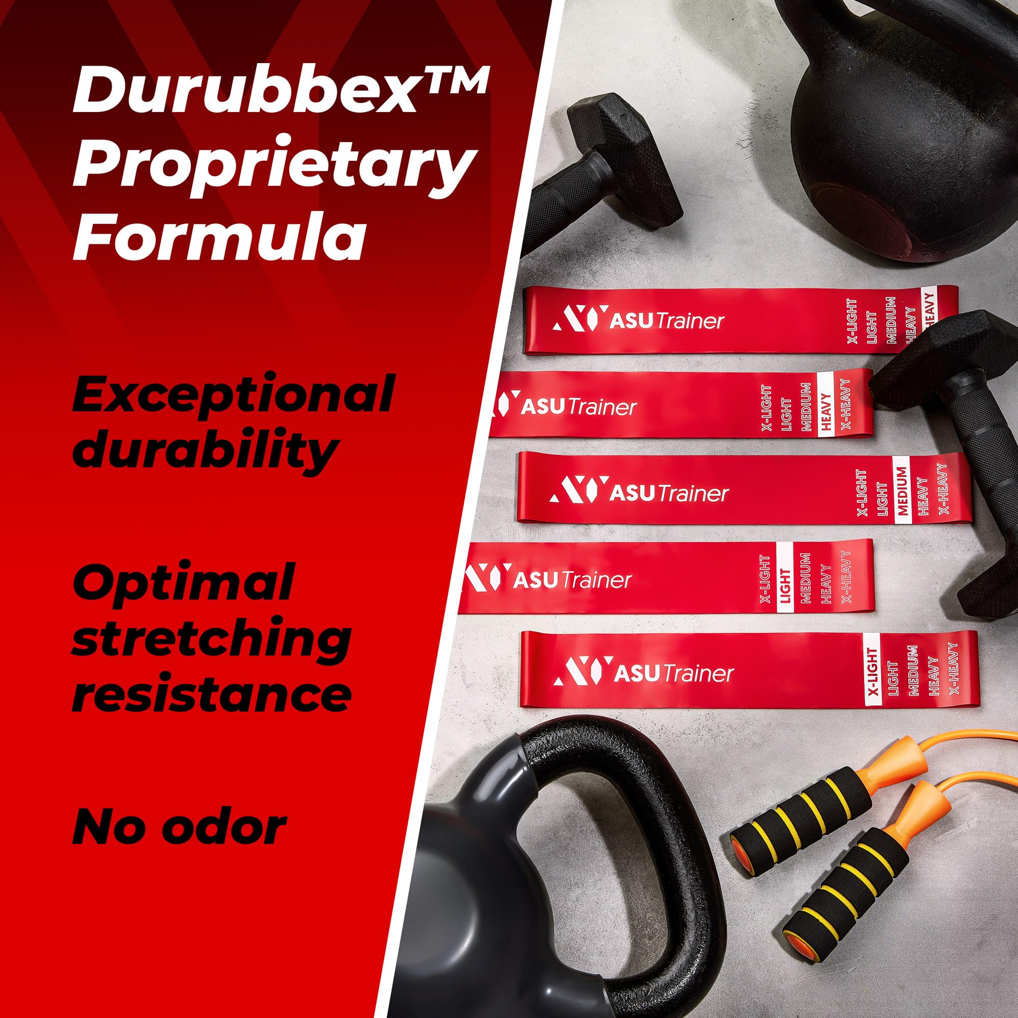 Loop Resistance Bands, 5 Exercise Bands, 5–40 lb, Boosting Workout Equipment Made of Durubbex, Resistance Bands for Working Out, Inner Thigh Exercise Equipment, Fitness & Workout Bands