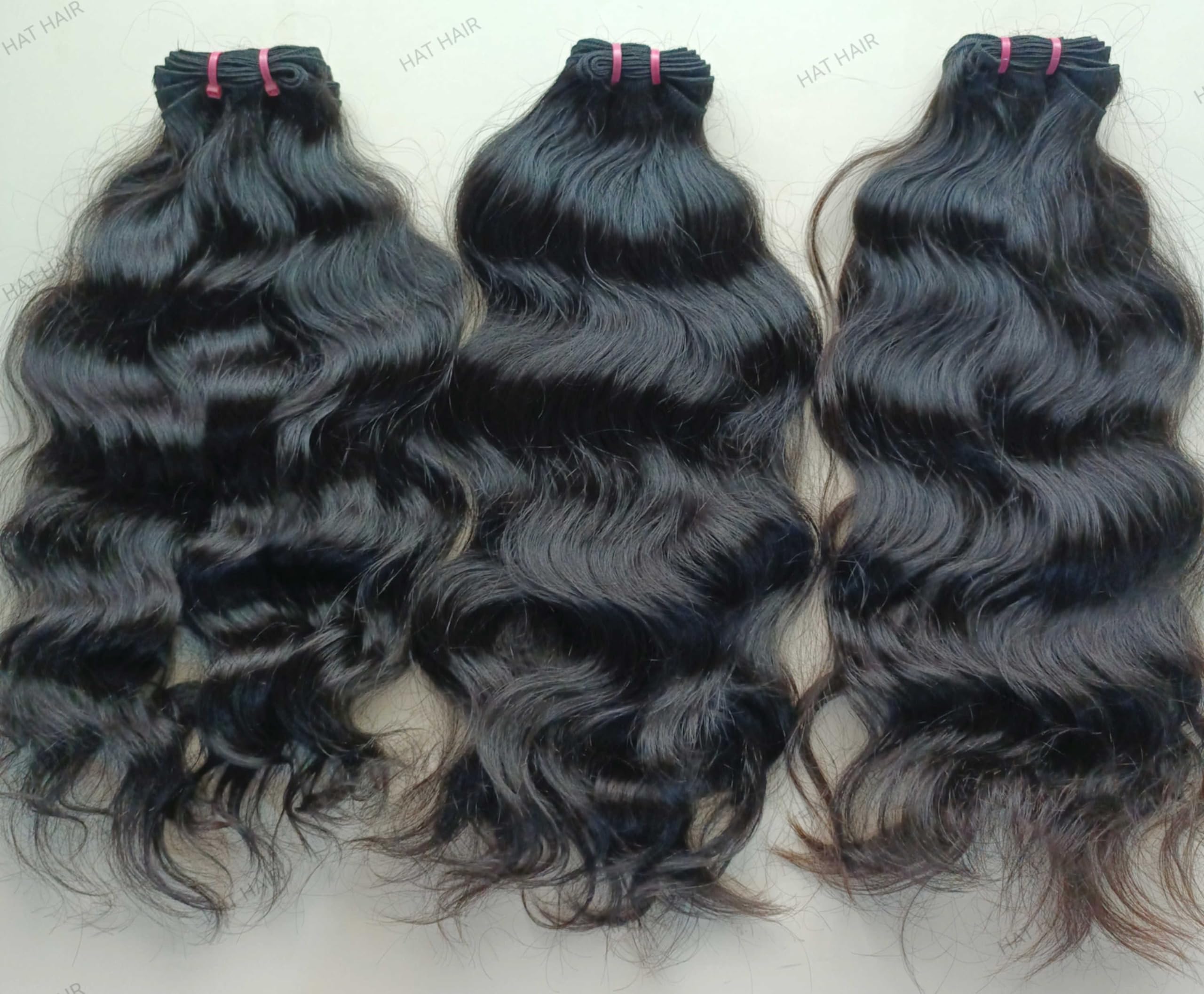 Amazon.com : 3 Bundles Indian Wavy Human Hair Extensions 300  display picture 2