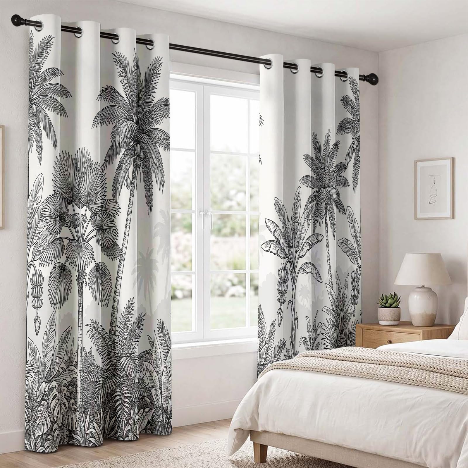 Zasłony termiczne z liści białego lasu, 2 panele szer. 117 cm x dł. 229 cm