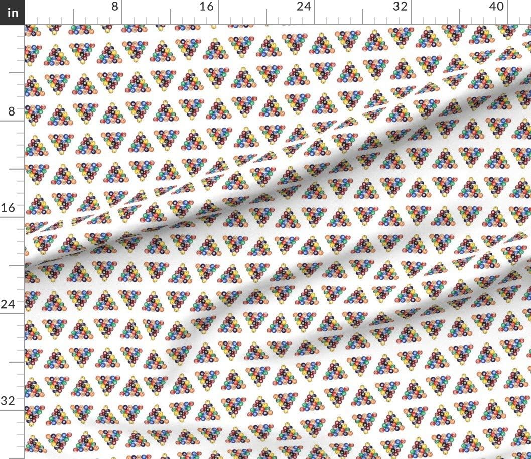 Spoonflower Fabric - Ball Pool Billiards Balls Games Sport Game Match Man Cave Printed on Petal Signature Cotton Fabric by The Yard - Sewing Quilting Apparel Crafts Decor